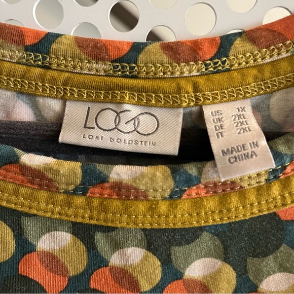 Logo by Lori Goldstein Tunic Top Long-sleeve Size 1X Green Colourway - Picture 8 of 14